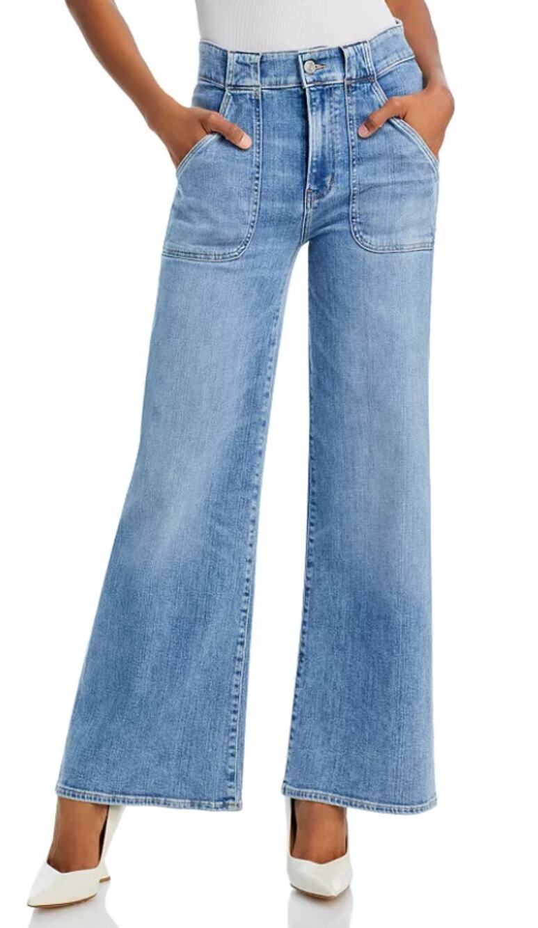 Frame Modern Pocket High Rise Wide Leg Jeans Sz 24 Light Blue Denim VGUC